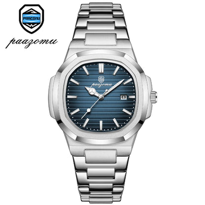 PAAZOMU Top Luxury Brand Man Watch Sports Waterproof Luminous Date Men Wristwatch Square Dial Quartz Men's Watches High Quality