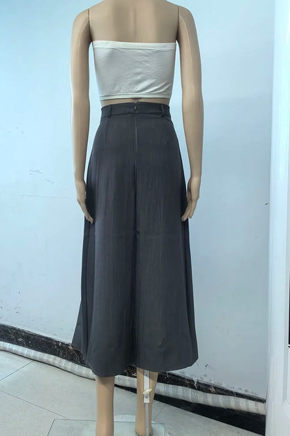 2026 New Women's Pleated Maxi Skirts Autumn High Waisted Zipper Jk Long Skirt Woman Elegant Loose Design Big Swing A-Line Skirts