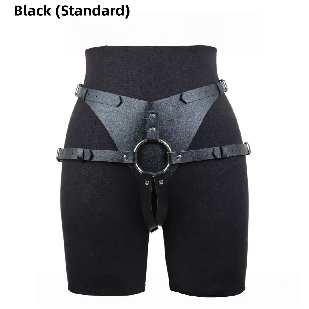 Wearable Strap On Dildo Harness Pants PU Leather Adjustable Pegging Harness Belt BDSM Bondage Underwear Sex Toy for Women Men