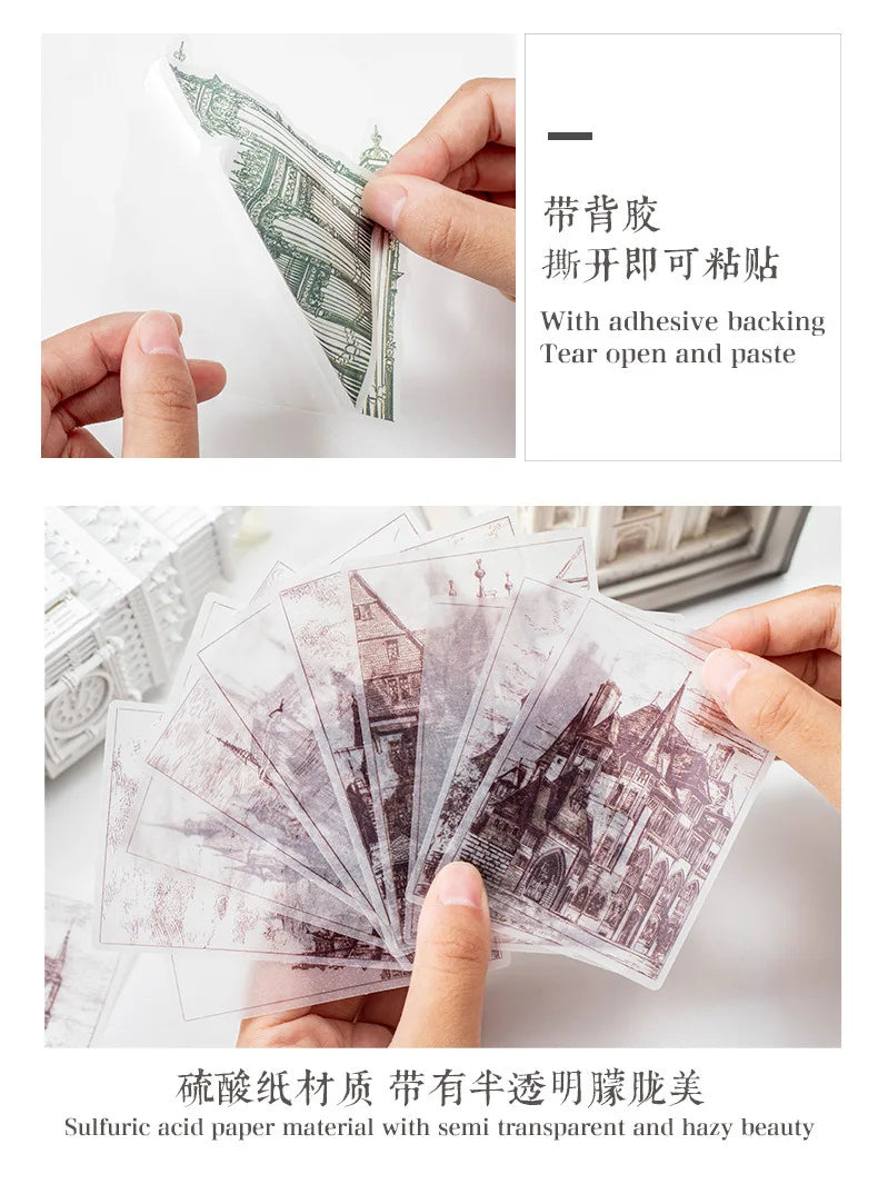 10pcs/lot Memo Pads Material Paper Medieval Castle Journal Scrapbooking paper Card Background Decoration Paper