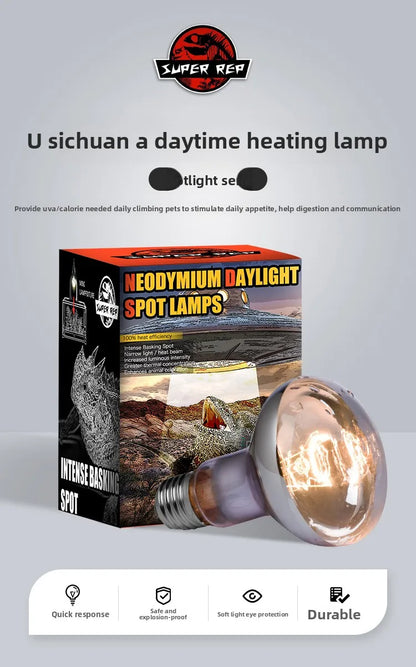 SuperRep Reptile Basking Spotlight-UVA Focused Heat Lamp for Tortoises&Bearded Dragons-Adjust Beam Sunning Light for Terrariums