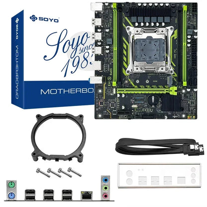 SOYO X99 Motherboard Set With LGA2011-3 Xeon E5 2630 V4 CPU DDR4 8GB (1*8GB)  2133MHz RAM NVME M.2 SATA Computer Accessories