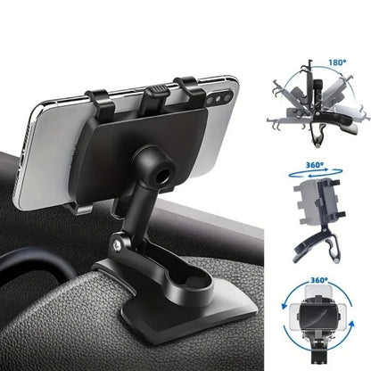 Universal Multi-Function Car Mobile Phone Holder Dashboard GPS Mobile Phone Holder Clip 360 Degree Rotatable Car Accessories