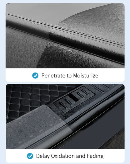 Plastic Leather Restorer Interior Trim Conditioner Polish Shine Cleaner Restore New Black Color Fading Repair Car Care Detail