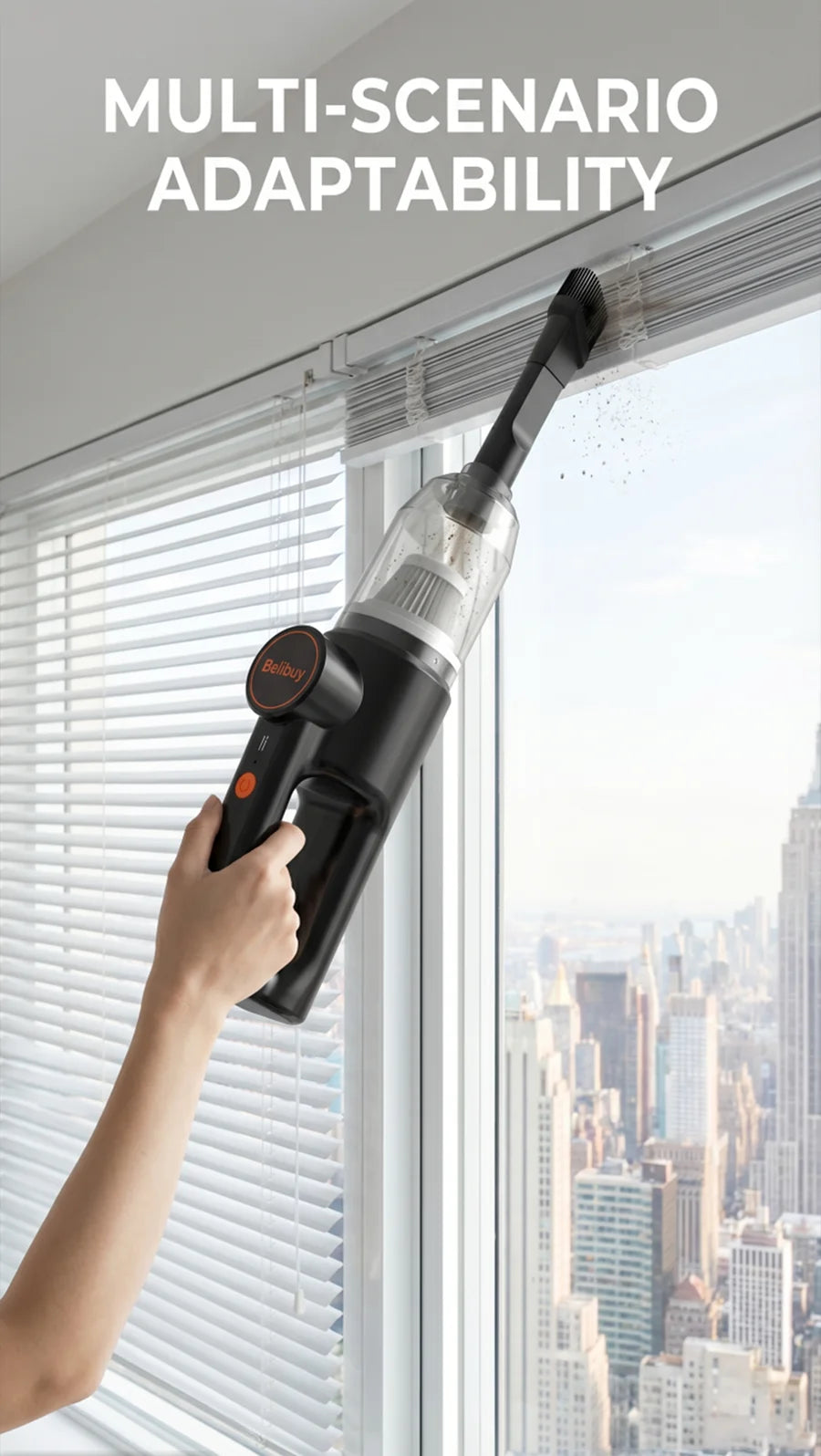 Cordless Portable Handheld Vacuum Cleaner, Mini Wireless Car Vacuum Cleaner with Ergonomic Handheld Design, High Power Strong Suction Rechargeable Handheld Vacuum for Car Household Dust Debris Pet Hair Removal One-Key LED Lig