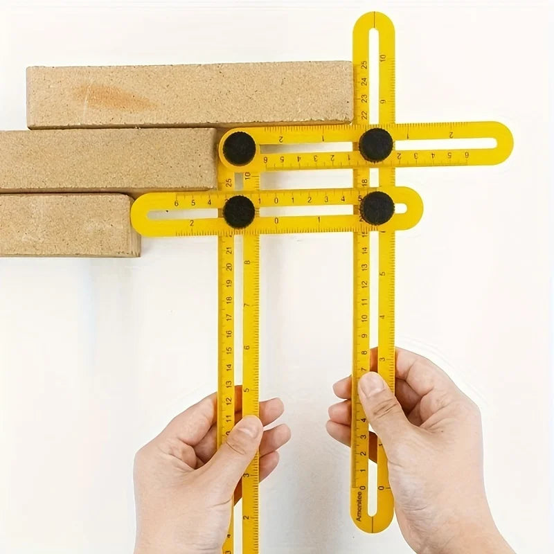 1PC Multi-Functional ABS Plastic 4-Fold Ruler - Foldable Measuring Tool for Woodworking, DIY & Construction