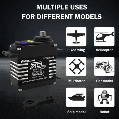 70kg Digital Servos Large Torque Magnetic Induct 8.4v Brushless Motor IP68 Steel Helical Gear For 1/8 1/10 Remote RC Car Robot