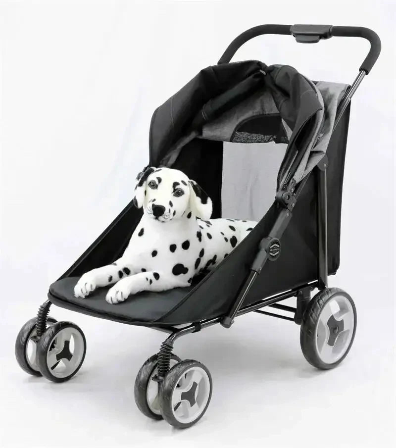 Portable Golden Retriever Large Dog Pet Stroller Cart Simple 4-wheel Foldable Large Capacity Stroller Outdoor Travel Pet Trolley