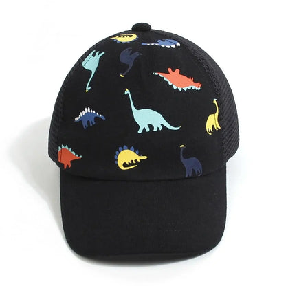 Dinosaur Printed Toddler Baseball Hat Kids Sun Hat Sun Hat Adjustable Age 0-5Y Quick Drying Boys Girls