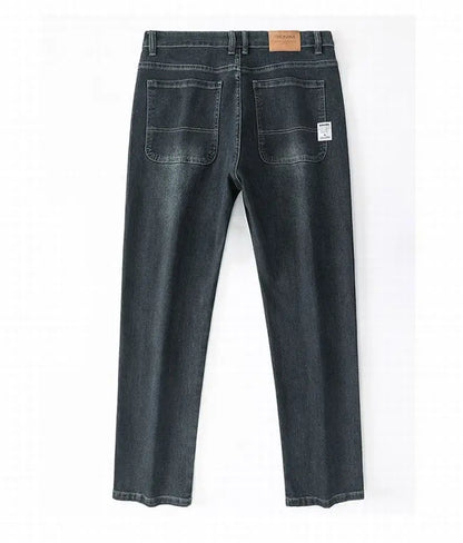 Spring and Autumn Men's Baggy Jeans Casual Straight Stretch Versatile Wide-leg Business Denim Pants Comfortable Loose Trousers