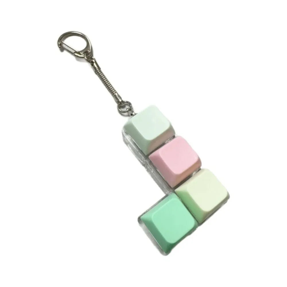 Keys Button Keycap Fidget Keychain Finger Keyboard Caps Toy Decompression Keychain Stress Relief Gadget Pass The Time for Adult