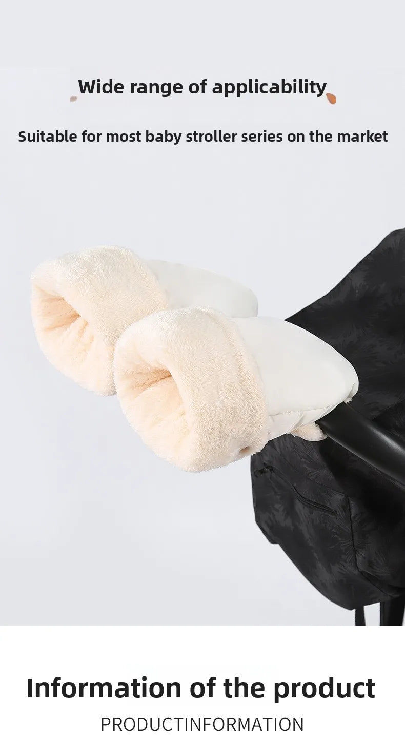 Stroller Gloves 1 Pair Winter Windproof Warm Simple Style Universal Prams Gloves Waterproof Baby Stroller Accessories