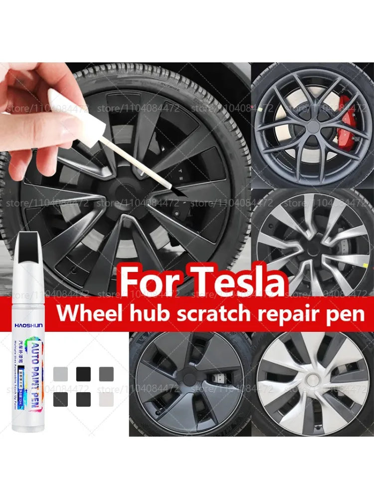 For Tesla Model 3 Y S X car wheel scratches repair pen Matte black dark gun gray silver black multiple colors Paint Repair Pen