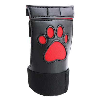Unisex PU Leather Padded Dog Paw Print Mitts Gloves Puppy Play BDSM Bondage Fetish Slave Cosplay Party Roleplay Adult Erotic Toy