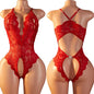One Pieces Bodysuit Plus Size Women Lace Jumpsuit Erotic Outfits Sexy Backless Romper Deep V Open Bra Crotchless Teddy Bodysuits