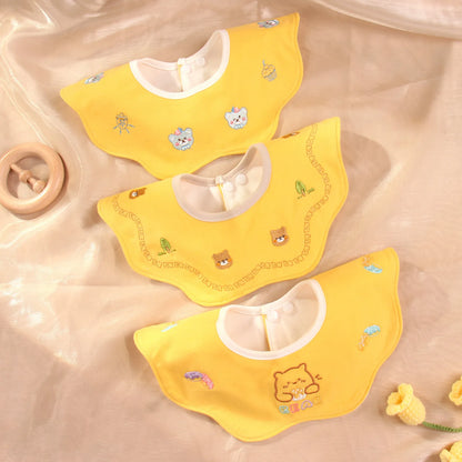 Cute Embroidery Cotton Baby Bibs Autumn New Infant Bib Newborn Burp Cloths for Kids Boy Girl Spring Soft Feeding Saliva Towel