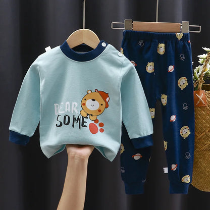 Children Sets Children's Clothing Boys Girls CottonAutumn winter Clothing Pants Sleepwear Underwear Christmas Gift Kids Clothes