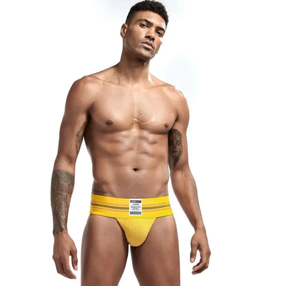 JOCKMAIL Men's Underwear Men Sexy Briefs Jockstrap Pouch Cuecas Man Cotton Panties Thongs Mesh Underpants Gay Slip Homme Srting