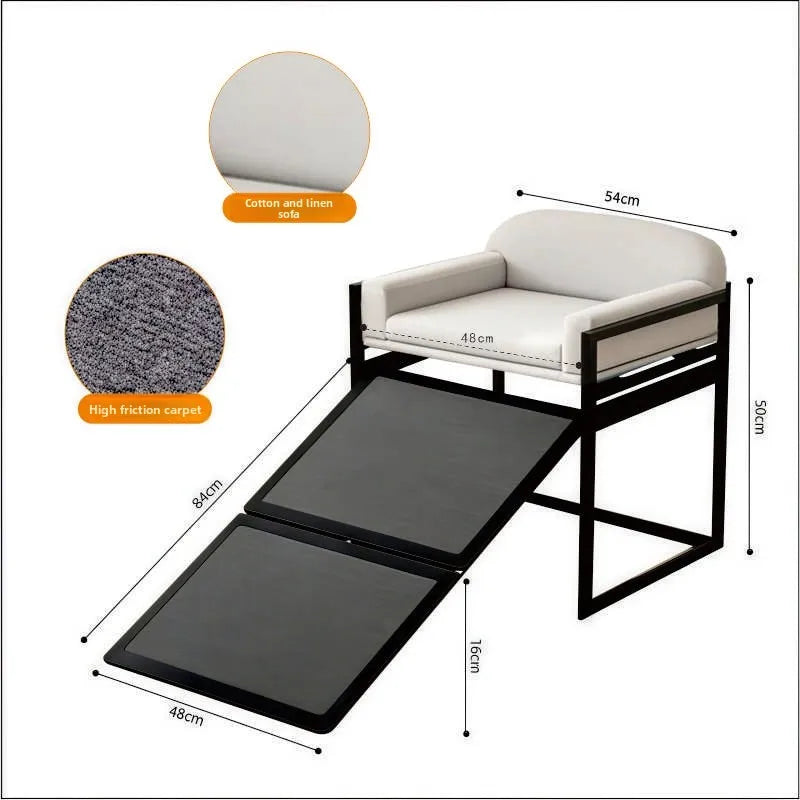 Foldable Pet Ramp for Dogs Cats Non Slip Steps Stairs Ladder for Small Large Senior Pets to Climb Bed Sofa
