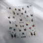 Shiny Jelly Butterfly Charming Golden Gradient Bowknot 5D Self Adhesive Nail Art Sticker Flower Petal Rhinestone Manicure Decals