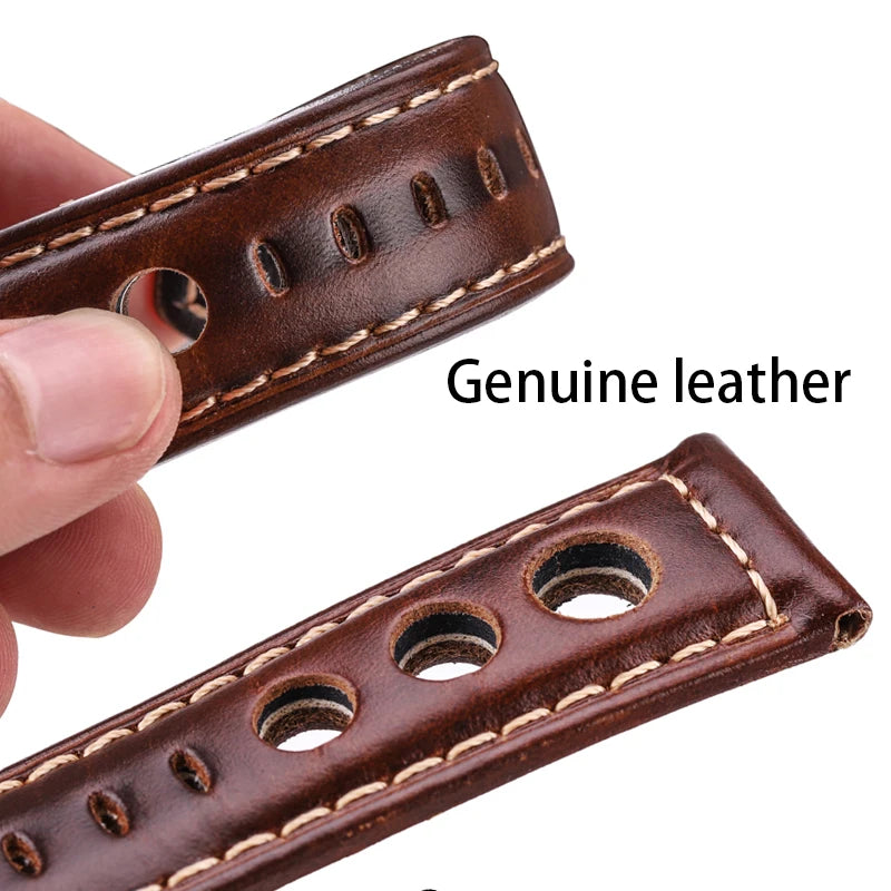 Cowhide Watch Strap Bracelet Vintage Genuine Leather 20mm 22mm 24mm Watchband Women Men Fashion Watch Band Belt With Pin Buckle
