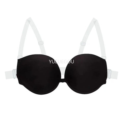 Multiway Backless Bra Push Up - Invisible Bralette with Removable Transparent Straps for Bridal, Evening Wear, Sexy Lingerie