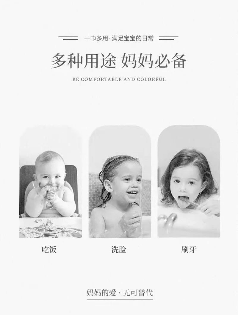1pc Baby Bibs for Children Washing Face Towel Soft Salive Towel Boys Girls Learning Brushing Teeth Towel for 3 To 8 Years Kids