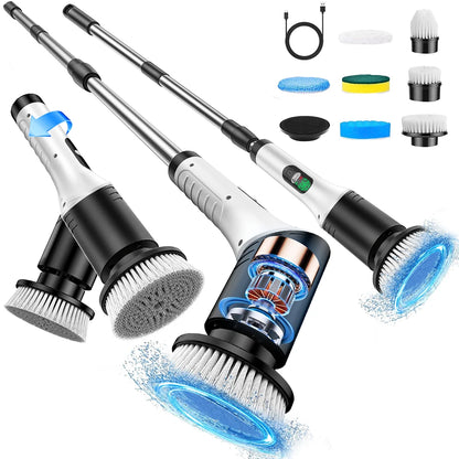 Electric cleaning brush, waterproof long-handle, multi-functional household floor brush, electric brush, floor scrubber