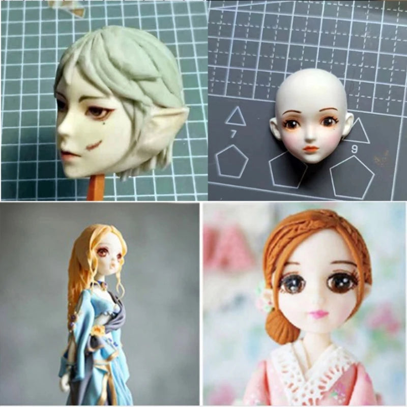 Elf silicone Q version face face mold ultra-light clay soft pottery face mold bjd silicone fairy ears baby face