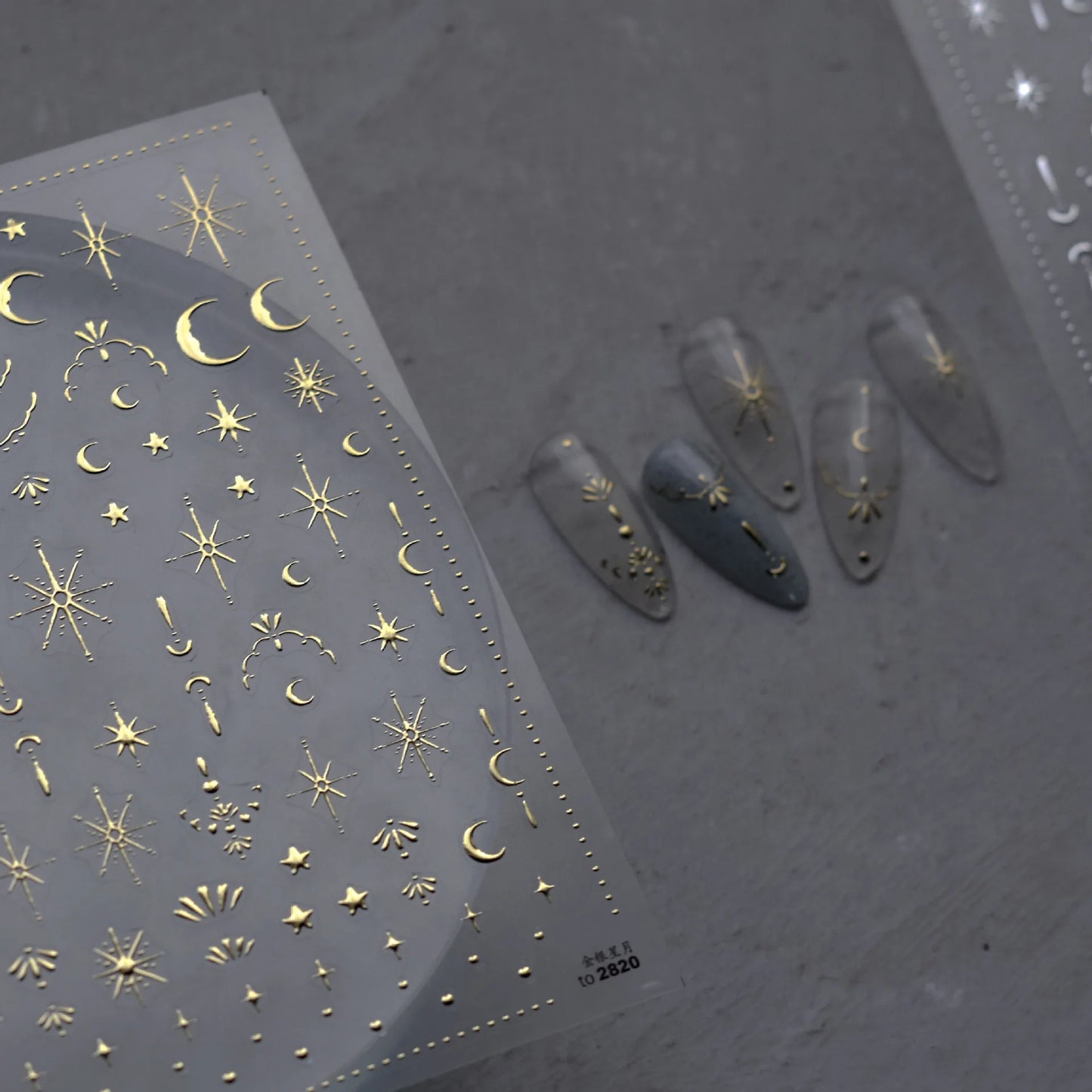 Bronzing Nails Sticker Ice Transparent Star Back Adhesive Nail Art Stickers Cool Five-pointed Star Manicure Decoration 3D Decals