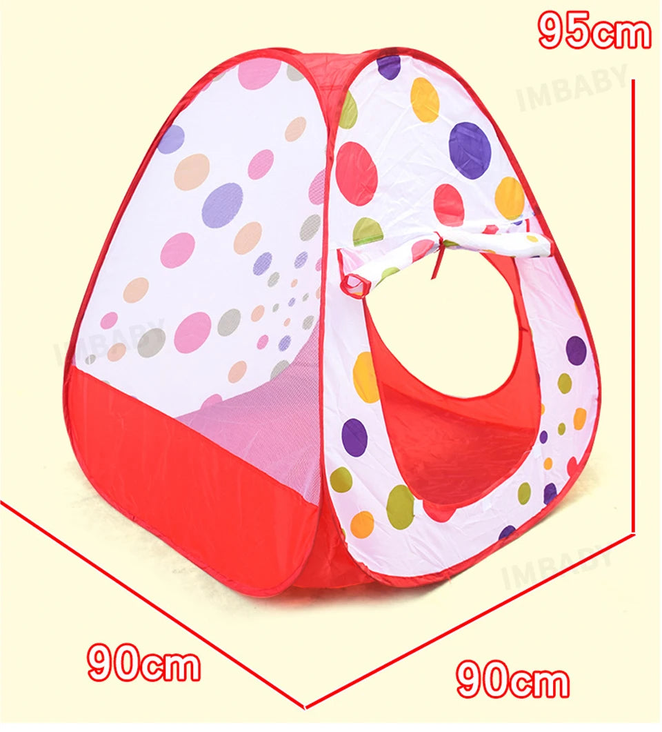Senior 3-in-1 Foldable Baby Playground Children's Game Tent Baby Ball Fence with Crawling Tunnel Basketball Frame Children Gifts