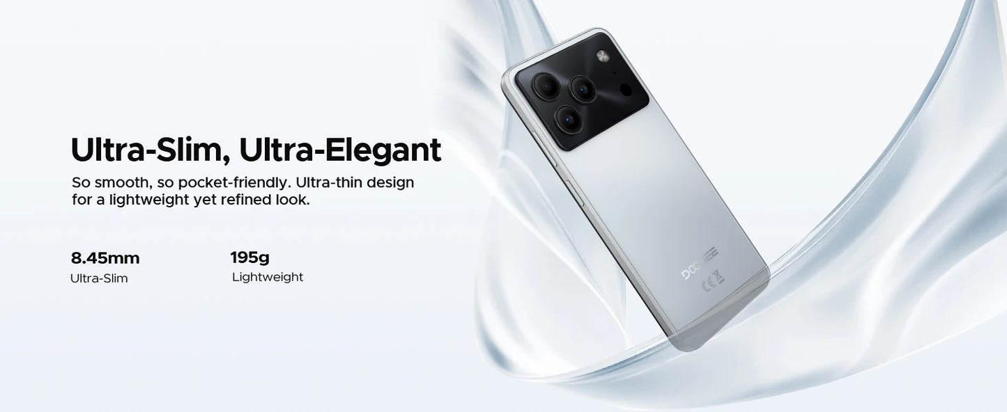 DOOGEE Note56 Pro Android 16 Gemini AI "battery 6150 mAh 32 Go RAM (4 + 28) 128 Go ROM Support Widevine L1