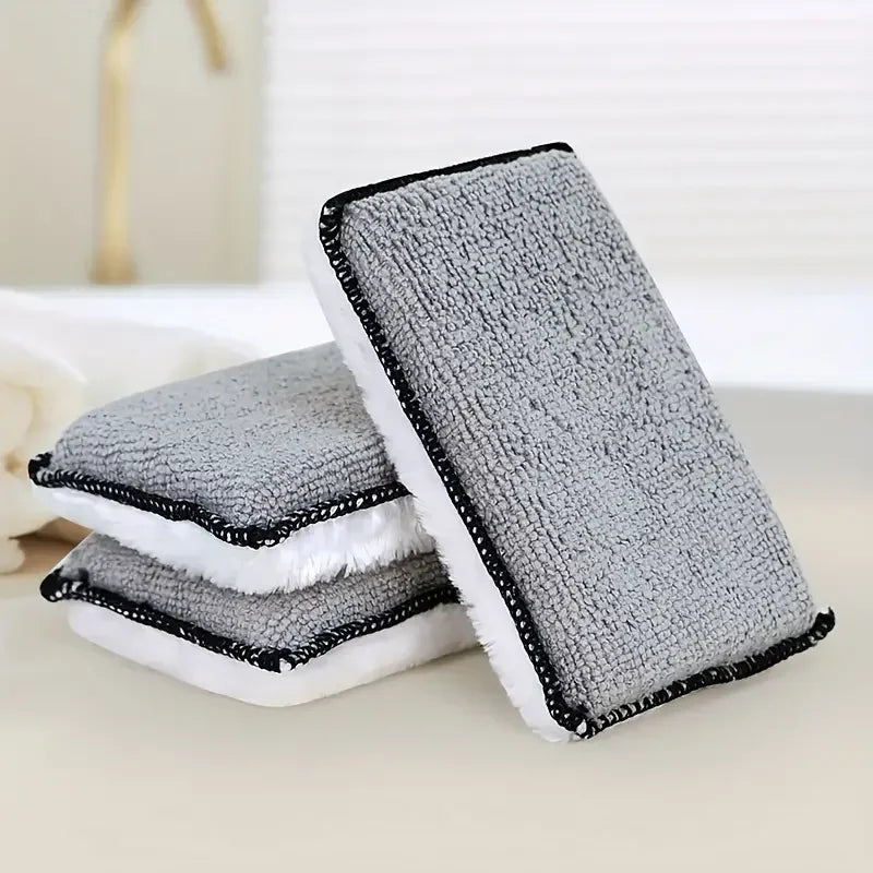 2/24PCS Soft Double Side Microfiber Scrubbing Sponge Car Leather Cleaning Microfiber Towel Wax Sponge Auto Detailing Tools