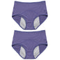 2pcs Women's Physiological Briefs Girl Menstrual Panties Ladies Period Leak Proof Panty Mid Waist Ice Silk Underwear
