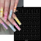 24-Design Airbrush Stencil Nail Stickers 1Pcs Butterfly/Heart/French Line Nail Decal Adhesived DIY Nail Template Airbrush Slider