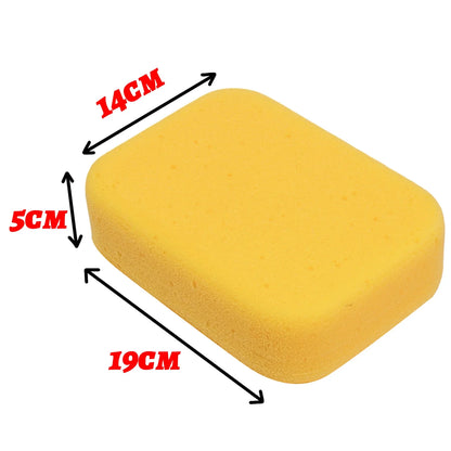 Large Car Wash Sponge Multi-Purpose High-Density Yellow Honeycomb Sponge Block for Automotive Detailing Waxing Seam Cleaning