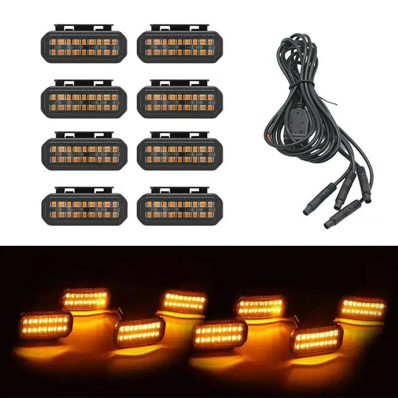 Beusfirts LED Front Grille Light FOR RAM 1500 Accessories Car Daytime Running Light Wheel Eyebrow Lamp For Pickup Offroad 12V