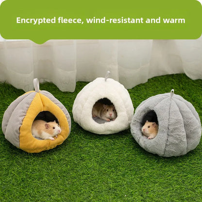 Small Pet Winter Warm Nest Rabbit Fleece Hamster House Gerbil Hideout Plush Mouse Sleeping Cave for Hamsters Mice