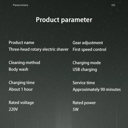 Men's Electric Shaver Intelligent Digital Display Waterproof Full Body Wash High Power Rechargeable Beard Trimmer