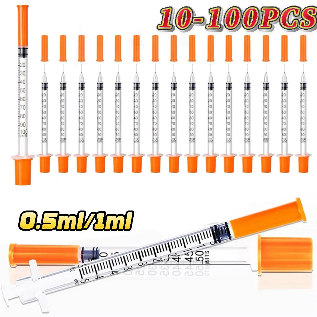 Individually Wrapped Manual Push Veterinary Plastic Syringes With Needles Disposable Style For Lab Pets Pigs And  Farm Livestock
