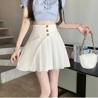 Black Pleat Skirts for Woman White High Waist Pleated Mini Clothes Short Kawaii Cute Women's Skirt Aesthetic Cheap Summer 2025 V