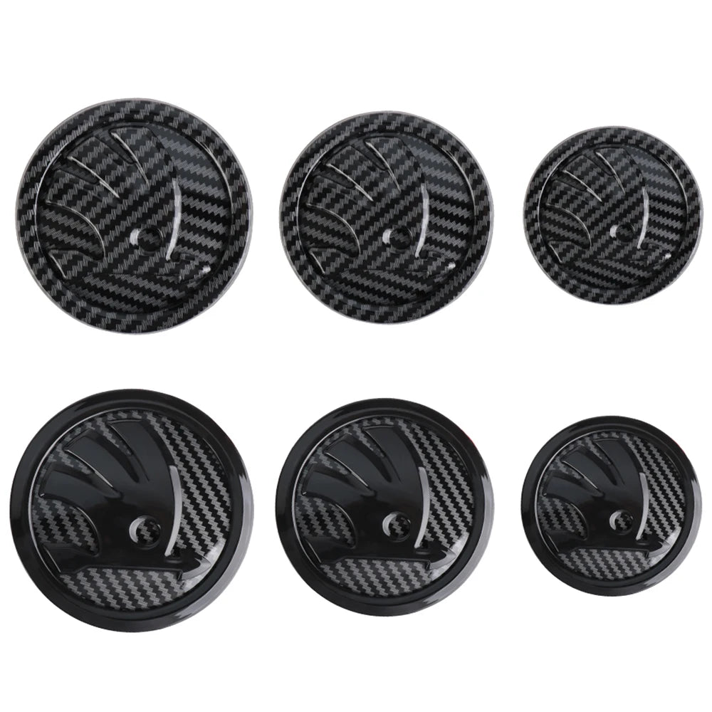 80/90/100mm Car Front Grille Hood Emblem Rear Trunk Badge Sticker For Skoda S Logo Octavia Fabia Superb Kamiq Kodiaq VRS Rapid