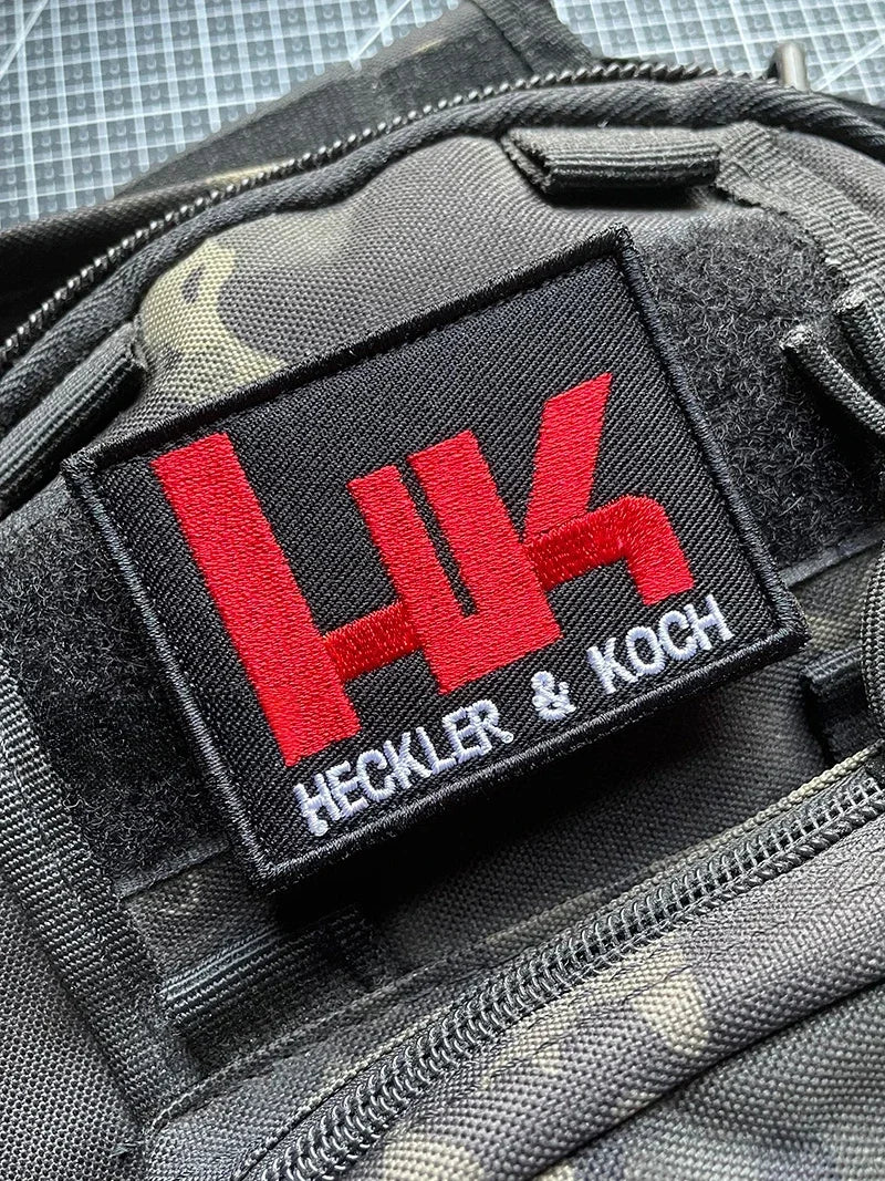 HECKLER&KOCH Embroidered Patches Hook&Loop Tactical Morale Badge Armband on Outdoor Backpack Appliques for Clothing Stickers