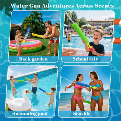 6/8Pcs Foam Water Guns Toys for Kids Long Range Water Squirter Blaster Soaker Guns Fighting Game for Outdoor Beach Swimming Pool