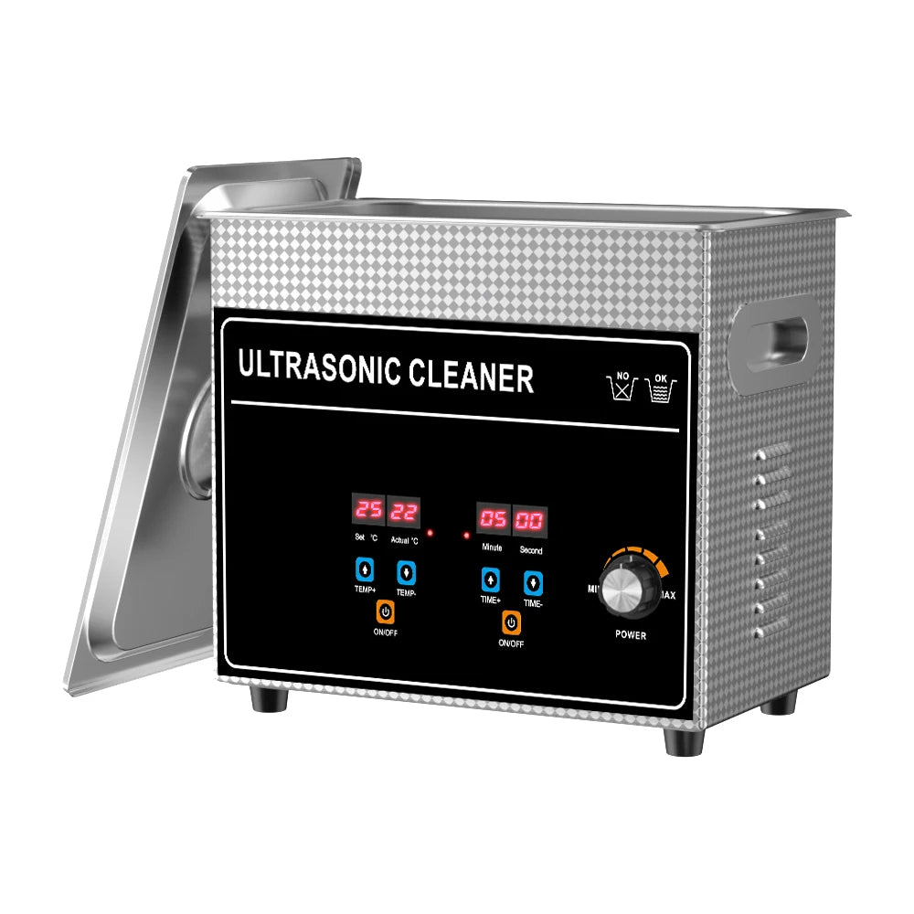 Ultrasonic Bath 3.2L 180W Cleaner Machine Power Adjust Hot Water Cleaning Bath Oil Nozzle Spark Plug Small Fuel