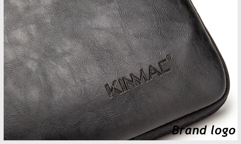Kinmac Brand PU Leather Laptop Bag 12,13.3,14,15.4,15.6,16 Inch,Shockproof Sleeve Man Lady Women Case For MacBook Air Pro M1-2