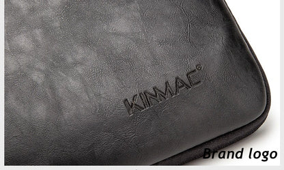Kinmac Brand PU Leather Laptop Bag 12,13.3,14,15.4,15.6,16 Inch,Shockproof Sleeve Man Lady Women Case For MacBook Air Pro M1-2