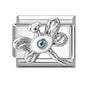 Wholeasle Shiny Zircon Shell Love Heart Devil Eyes Italian Charm Links Fit 9mm Stainless Steel Bracelet Women Jewelry DIY Making