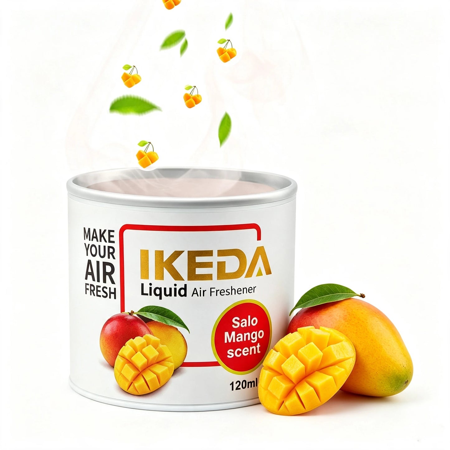 IKEDA Liquid Air Freshener Peach Scent, Odor Eliminator Deodorizer, Long-Lasting Freshness, Europe Style 120ml Bottle
