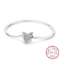 Original 925 Sterling Silver Bracelets 17-20CM Love Heart Flowers Butterfly Charms Beads Bracelet For Women Fashion Jewelry Gift